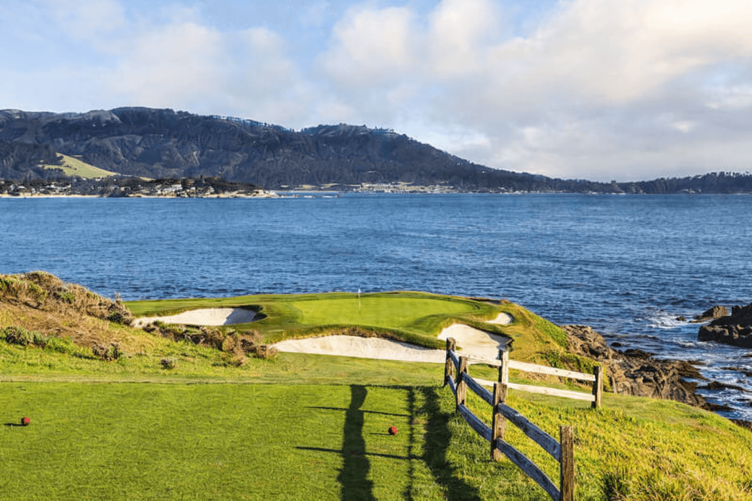 Traditional golf course on a coastal cliff
